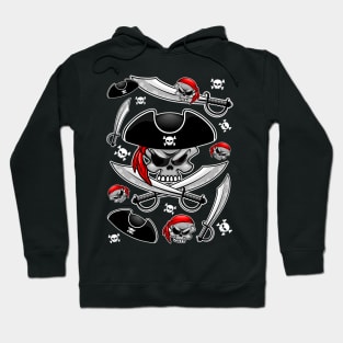 Skull Pirate Captain with Crossed Sabers Hoodie